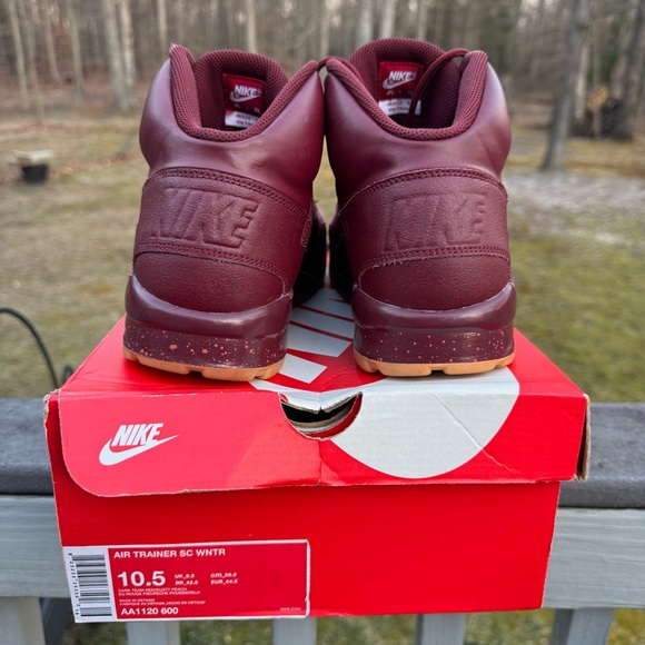 Nike Air Trainer SC High Maroon and Orange Athletic Shoes - Picture 5 of 7
